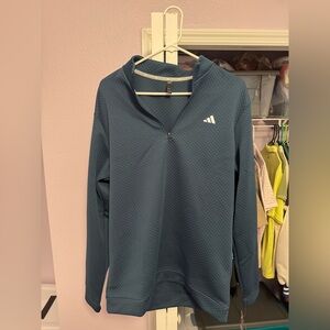 Adidas Men’s Textured 1/4 Zip Pullover Crew Navy Size L New w/ Tags MSRP $70